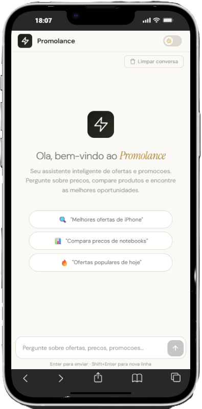 Screenshot do projeto Promolance